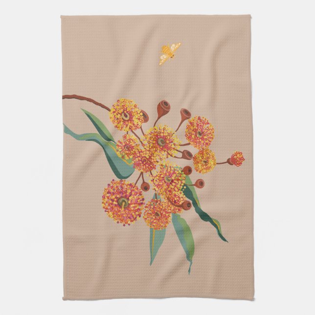 Linge De Cuisine Des gencives australiennes fleurissent et des abei (Vertical)