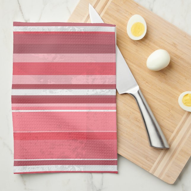 Linge De Cuisine Des rayures roses et puantes (Quart Plié)