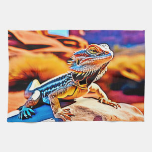 Linge De Cuisine Desert Dragon Lizard Design