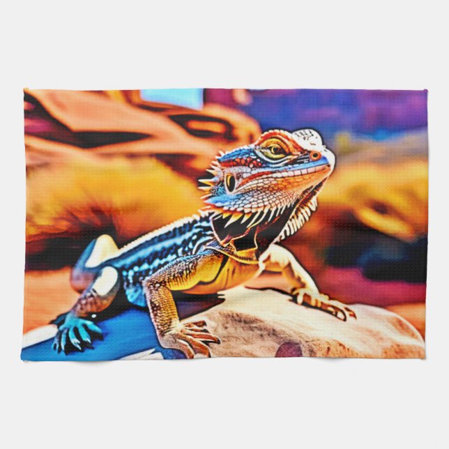 Linge De Cuisine Desert Dragon Lizard Design (Horizontal)