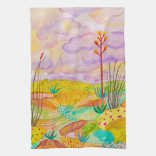Linge De Cuisine Desert Dreams Garden Watercolor Nouveau-Mexique