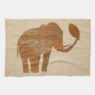 Linge De Cuisine Design d'art tribal des éléphants