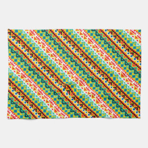 Linge De Cuisine Design motif aztèque coloré