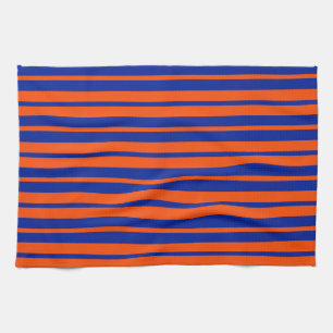Linge De Cuisine Design Motif Orange Blue