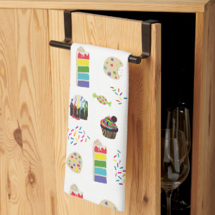 Linge De Cuisine Desserts et Motif de gâteaux arc-en-ciel colorés