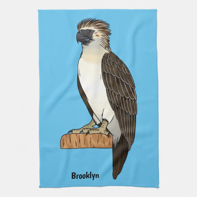 Linge De Cuisine dessin animé d'aigle des Philippines (Vertical)