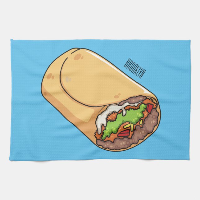 Linge De Cuisine dessin animé de Burrito (Horizontal)