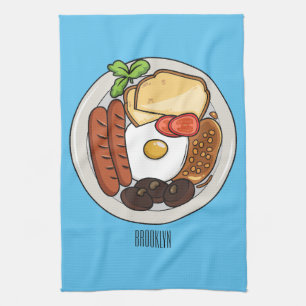 Linge De Cuisine dessin animé du petit-déjeuner anglais