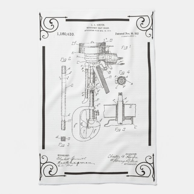 Linge De Cuisine Dessin de 1915 brevets pour le moteur extérieur (Vertical)
