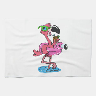 Linge De Cuisine Dessin de Flamant rose d'été choisir la couleur a