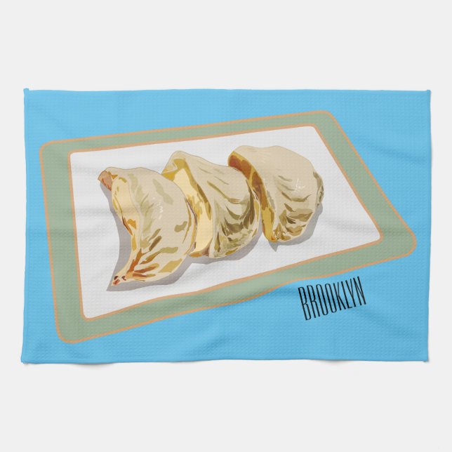 Linge De Cuisine Dessin de Jiaozi / Chinese dumplings (Horizontal)