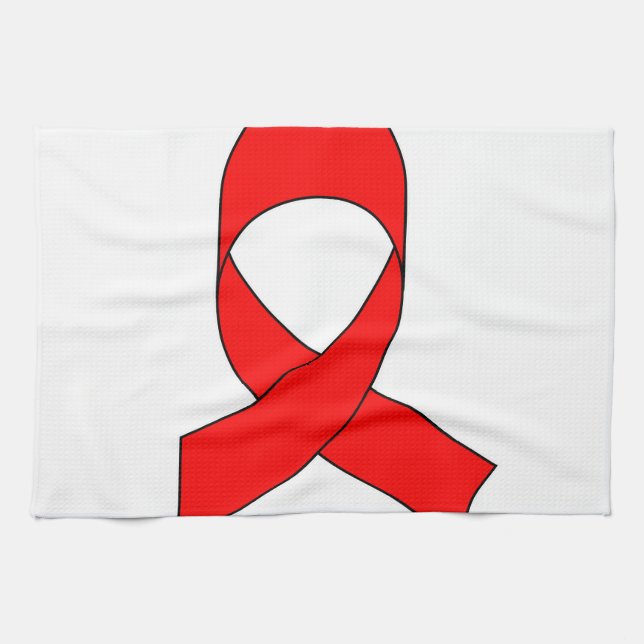 Linge De Cuisine Dessin de ruban rouge (Horizontal)