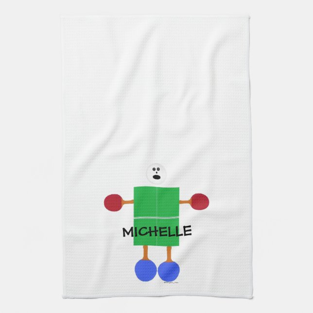 Linge De Cuisine Dessin de tennis de table (Vertical)