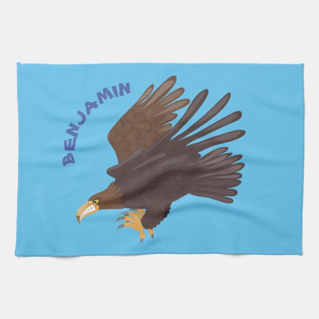 Linge De Cuisine dessin humoristique d'aigle royal (Horizontal)