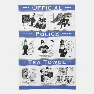 Linge De Cuisine Dessins amusants de la police sur les caricatures 