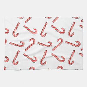 Linge De Cuisine Dessins De sucre de canne En Blanc Vert Rouge
