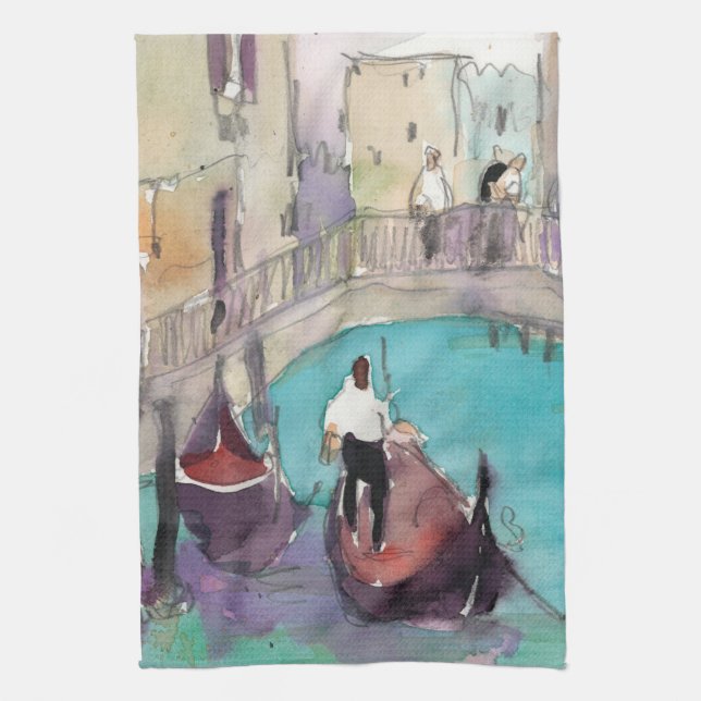 Linge De Cuisine Destinations | Aquarelle Venise Gondola Ride (Vertical)