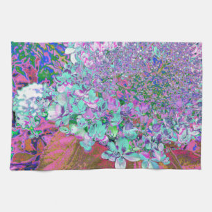 Linge De Cuisine Détail élégant d'hortensia Aqua et Violet Limeligh