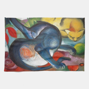 Linge De Cuisine Deux Cats, Blue and Yellow, Franz Marc