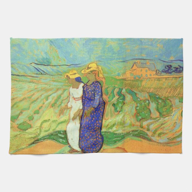 Linge De Cuisine Deux femmes traversent les champs par Vincent van  (Horizontal)