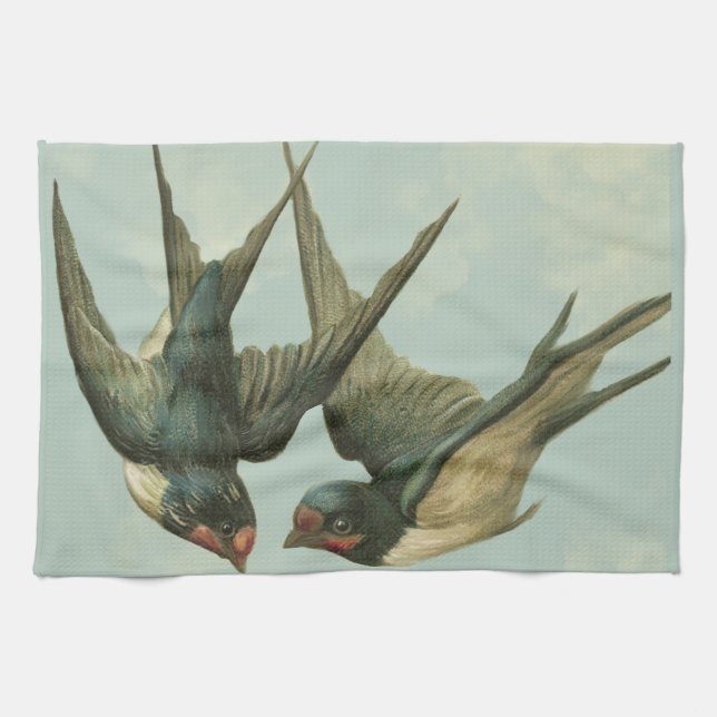 Linge De Cuisine Deux hirondelles Vintages (Horizontal)
