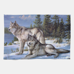 Linge De Cuisine Deux loups de l'Arctique