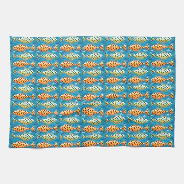 Linge De Cuisine Deux Poissons Poids (Horizontal)