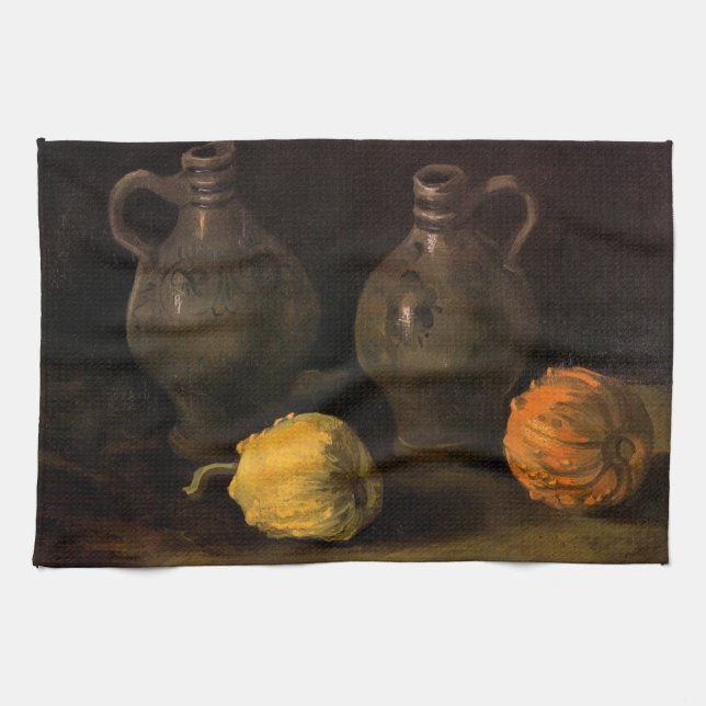 Linge De Cuisine Deux pots et deux citrouilles par Vincent van Gogh (Horizontal)