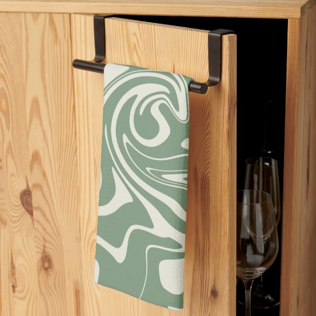 Linge De Cuisine Déversement - Vert (Pliage en tiers)