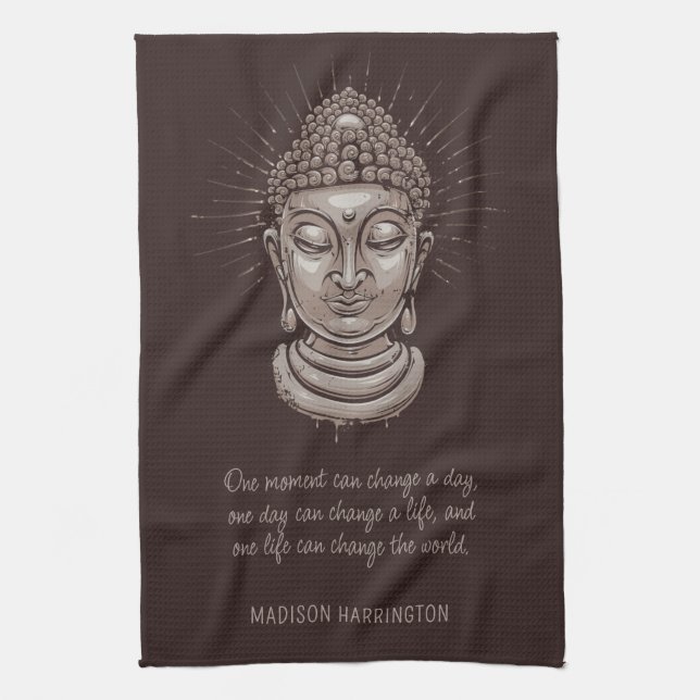 Linge De Cuisine Devis Bouddha Nom Personnalisé (Vertical)