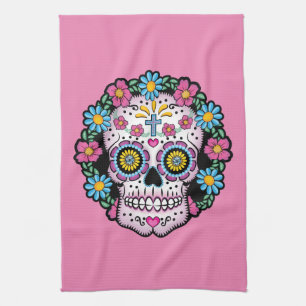 Linge De Cuisine Dia de los Muertos Crâne à sucre