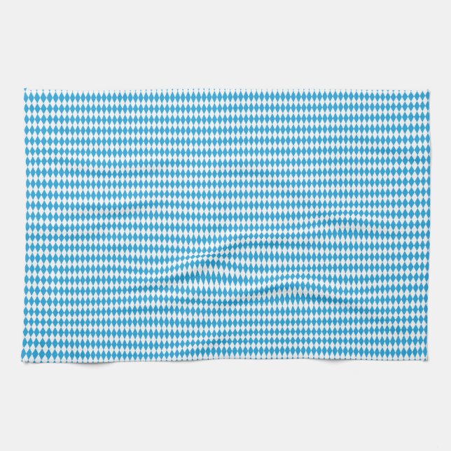 Linge De Cuisine Diagonale de bleu d'Oktoberfest et blanche (Horizontal)