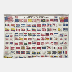 Linge De Cuisine Diagramme vintage de drapeaux nationaux - créé