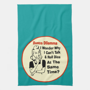 Linge De Cuisine Dilemme drôle de Bunco avec la rétro femme