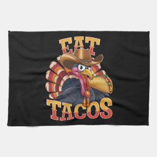 Linge De Cuisine Dinde de Thanksgiving Manger des Tacos Drôle Mexi