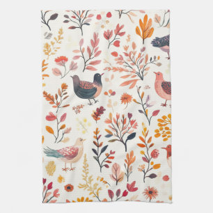 Linge De Cuisine Dindes d'art populaire – Automne inspiré de la nat