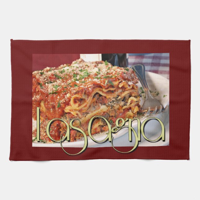 Linge De Cuisine Dîner Lasagna au restaurant italien (Horizontal)
