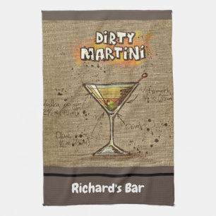 Linge De Cuisine Dirty Martini Recette Barre personnalisée Burlap