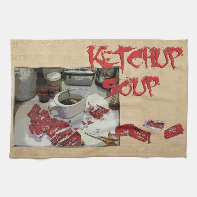 Linge De Cuisine Dishtowel "de soupe à ketchup" (Horizontal)