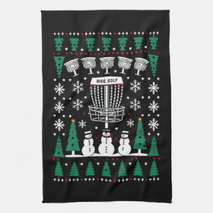 Linge De Cuisine Disque Golf Vilain Sweat de Noël cadeaux de pyjama