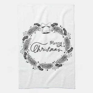 Linge De Cuisine Divertissement contemporain pour les fêtes en noir