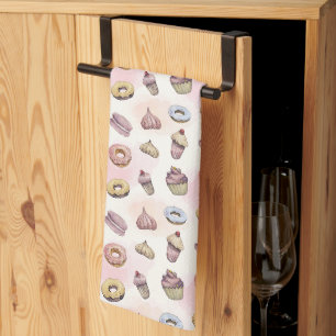 Linge De Cuisine Donuts Cupcakes Mignon Tendance Forêt Aquarelle