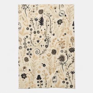 Linge De Cuisine Doodle à main Motif Floral sans couture