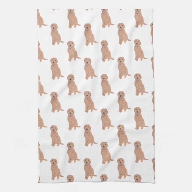 Linge De Cuisine Doodle (Apricot rouge or) (Vertical)