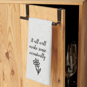 Linge De Cuisine Doodle Daisy et Citation sur Terrazzo