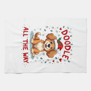 Linge De Cuisine Doodle tout au long de la voie Funny Goldendoodle