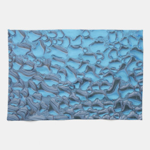 Linge De Cuisine Doux gouttes de pluie sur verre bleu