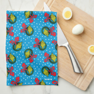 Linge De Cuisine Dr Seuss Grinch Motif de couronne de Noël