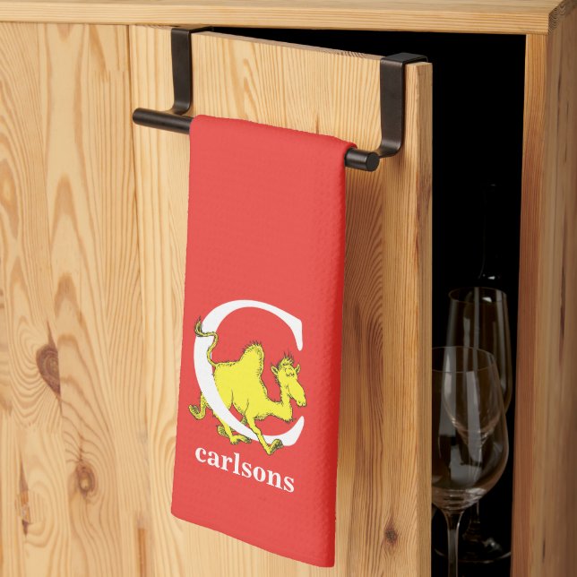 Linge De Cuisine Dr Seuss's ABC : Letter C - White | Add Your Name (Pliage en tiers)