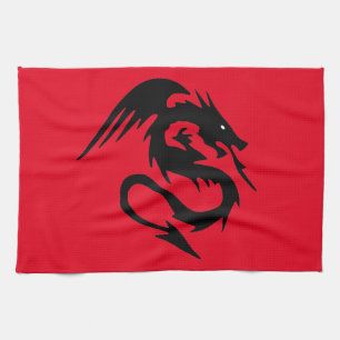 Linge De Cuisine Dragon noir